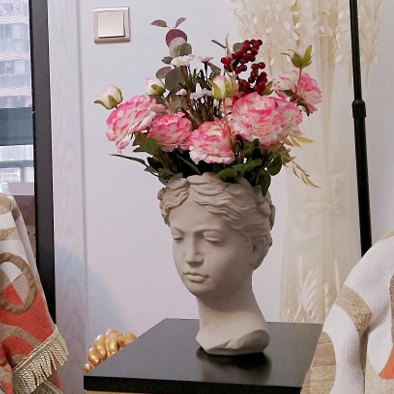 Muse художественный портрет богини подарок на новоселье бетонный цветочный горшок