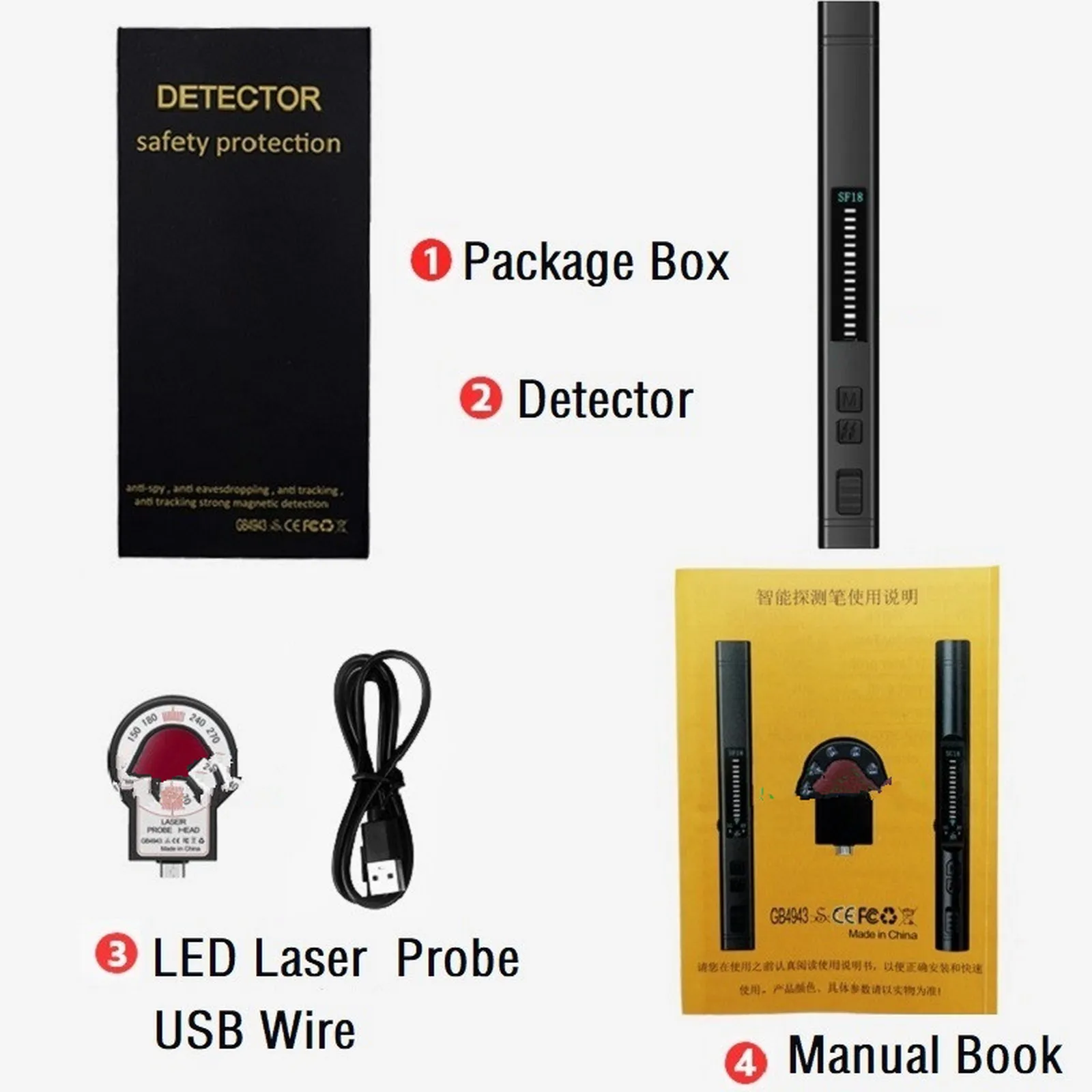 

RF Detector Portable Wireless Hidden Camera Detectors Bug Gadget for Wireless Audio Finder Anti Tracking Wiretapping Scanner