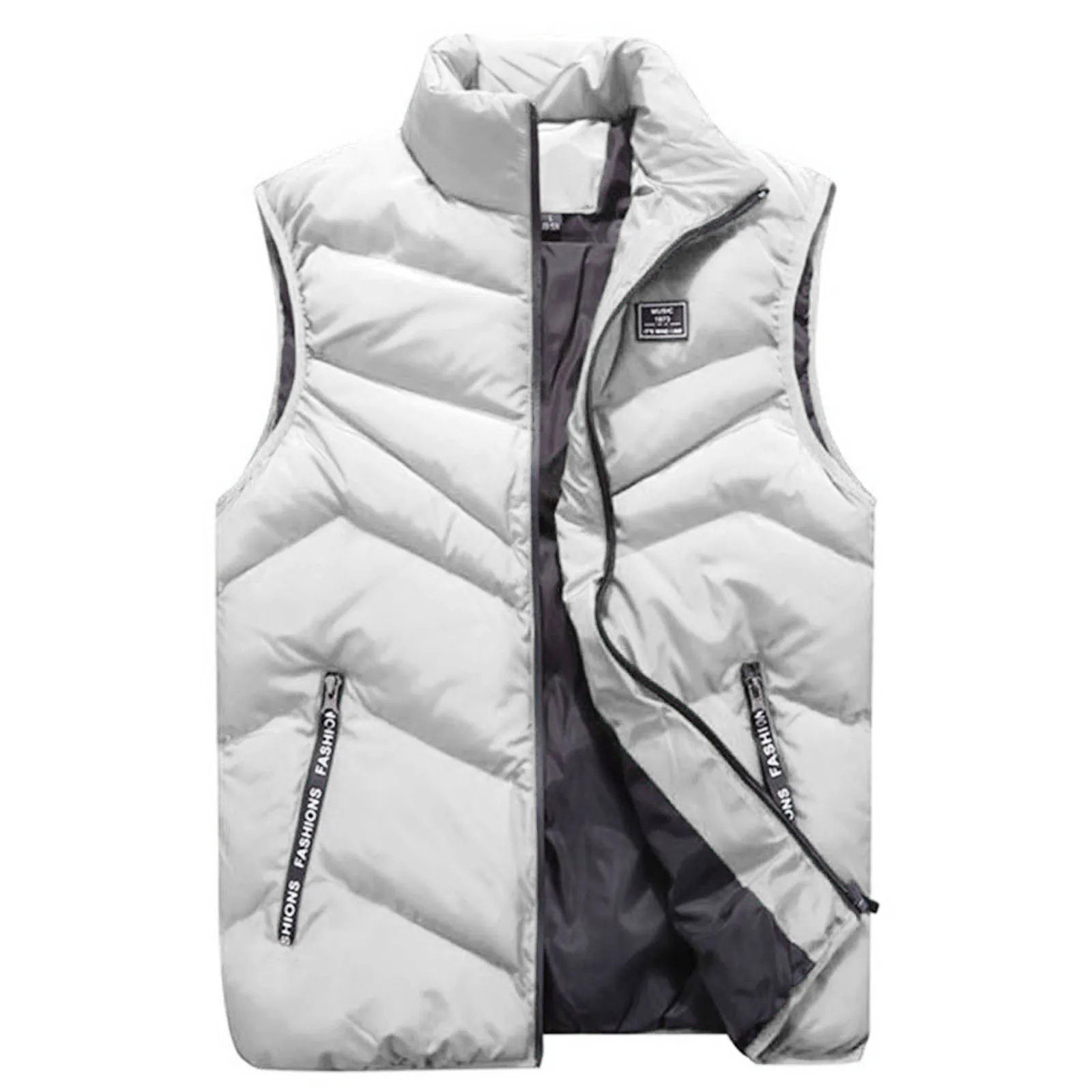 

Fashion Sleeveless Jacket 2021 Men Thickening Vest Hat Hooded Warm Vest Winter Waistcoat Men Casual Pure Color Windbreaker