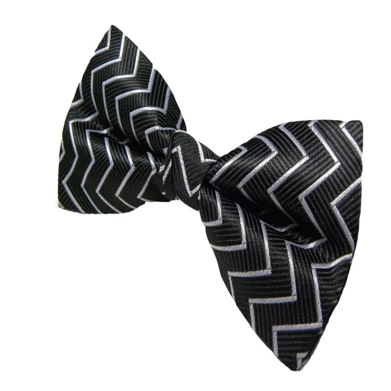 Black White Zigzags Модный Высококачественный жаккардовый галстук-бабочка, плетеный классический мужской галстук-бабочка, разноцветный галстук-бабочка, свадебный галстук, регулируемый галстук-бабочка, YJB0003 - Цвет: Black White Zigzags