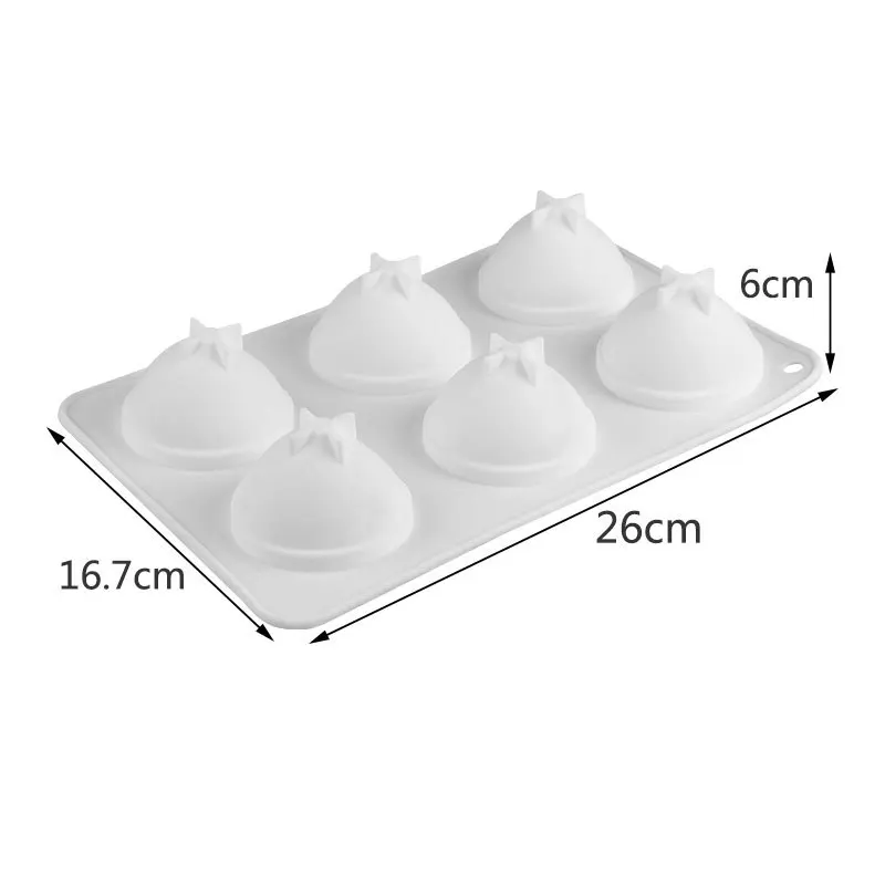 

6 Cavity Silicone Peach Shape Cake Mold Tool For Baking Fruit Dessert Mousse Pudding Decorating Cake Mould