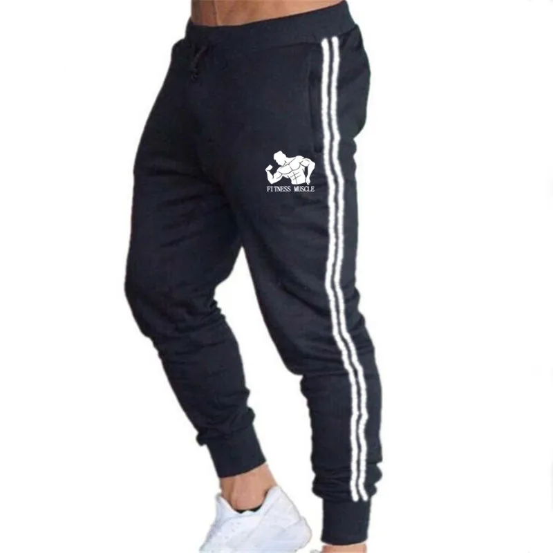 Брюки мужские для фитнеса Брендовые повседневные эластичные штаны одежда