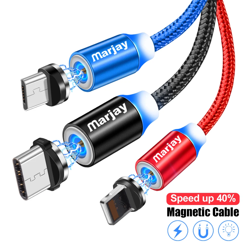 Магнитный кабель Marjay для быстрой зарядки usb type-C кабель для samsung S8 S9 S10 Plus huawei P30 Pro Xiaomi mi9 mi8 type-C шнур зарядного устройства