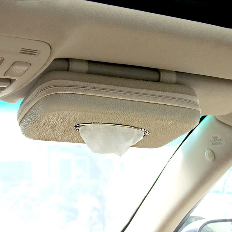 

Car Napkin Holder Hanging Tissue Box Auto Sunshade Storage Boxes Microfiber Leather Sun Visor Tissue Paper Holders