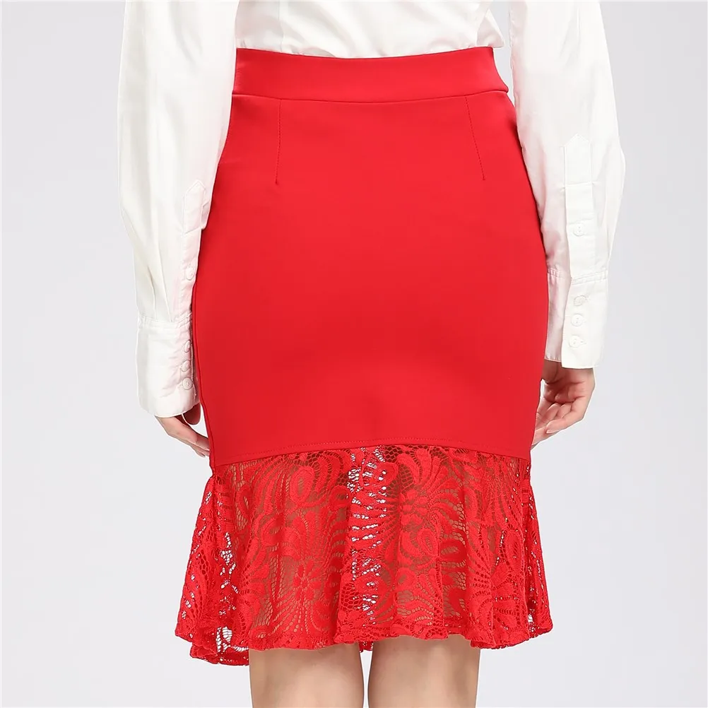 S 5XL женская новая Корейская версия темпераментных диких кружевных сшитых бедра