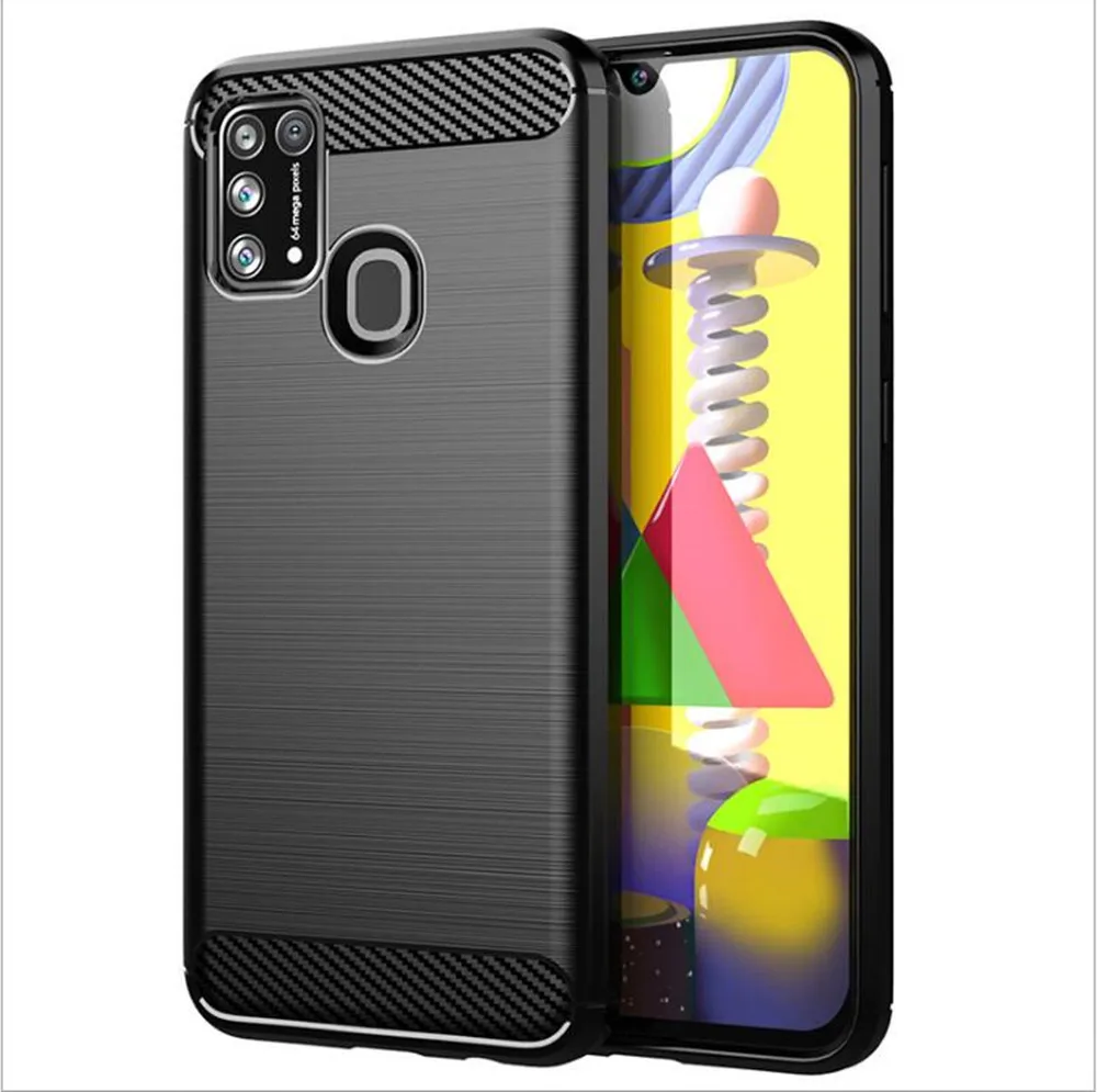 Чехол для Samsung Galaxy M31 A21 A01 чехол из углеродного волокна противоударный A31 A315F/DS