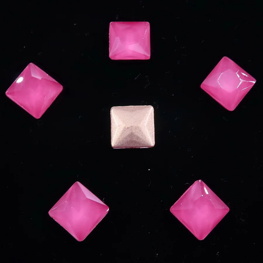 A22 Incarnadine pink Стекло с украшением в виде кристаллов 8 мм 50 шт./упак. желейные конфеты и с плоским основанием АВ Цвета квадратной формы клея на Стразы бусины аппликация ногтей ручной работы diy кружевной отделкой - Цвет: A22 Incarnadine pink
