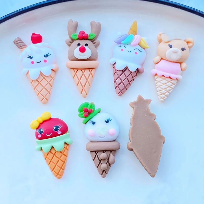 7/14Pcs Cute Resin Mixed Animal Ice Cream Flat Back Cabochons Scrapbooking DIY Jewelry Craft Decoration Accessories L65 - купить по