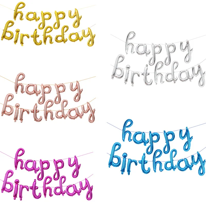 

Floral Letters HAPPY BIRTHDAY Foil Balloons Happy Birthday Party Decoration Kids Alphabet Air Balloons Baby Shower Supplies