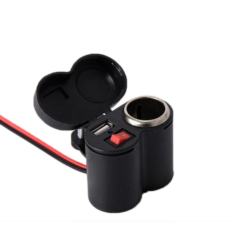 2 в 1 для автомобилей и мотоциклов лодок 12V Usb Мощность Порты разъёмы зарядное