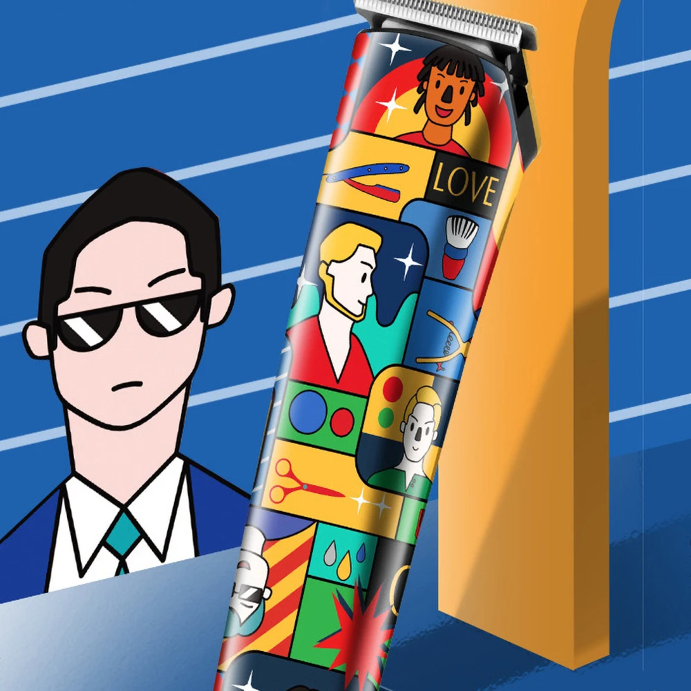 

_ Индивидуальная граффити электрическая машинка для стрижки волос, профессиональный триммер для бороды, USB зарядка для мужчин, Парикмахерская Машинка для резки волос