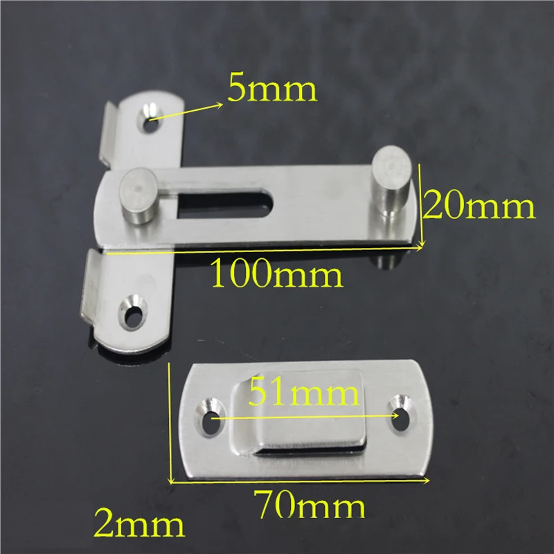 

Home Door Bolt Stainless Steel Right Angle Clasp Latch Security Anti-rust Lock