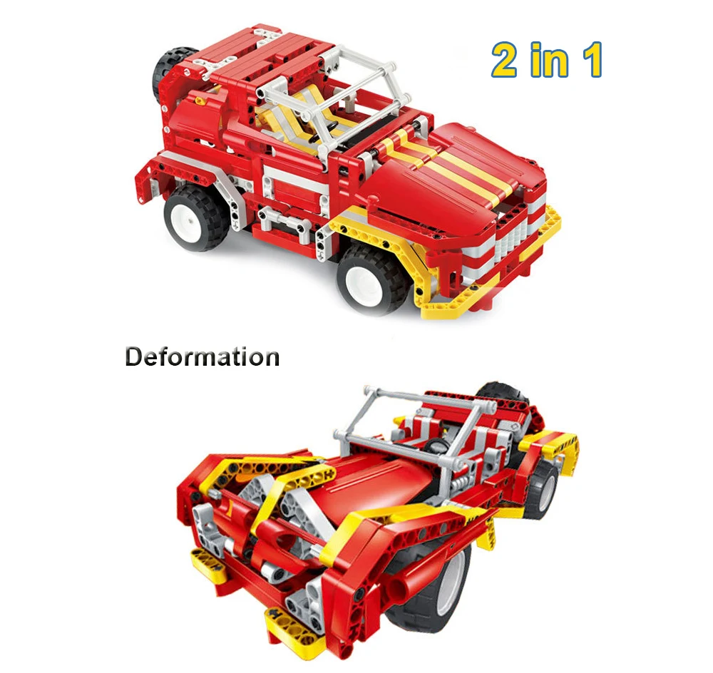 Electric Creative new early education assembly and plug-in 2 in 1 remote control car DIY building block toy for boy gift | Игрушки и