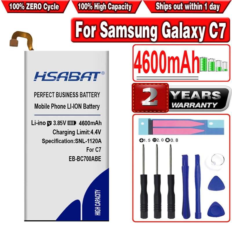 Аккумулятор HSABAT EB BC700ABE 4600 мАч для Samsung Galaxy C7 SM C7010 Duos C7018 Pro C701F/DS TD LTE C7000|Аккумуляторы