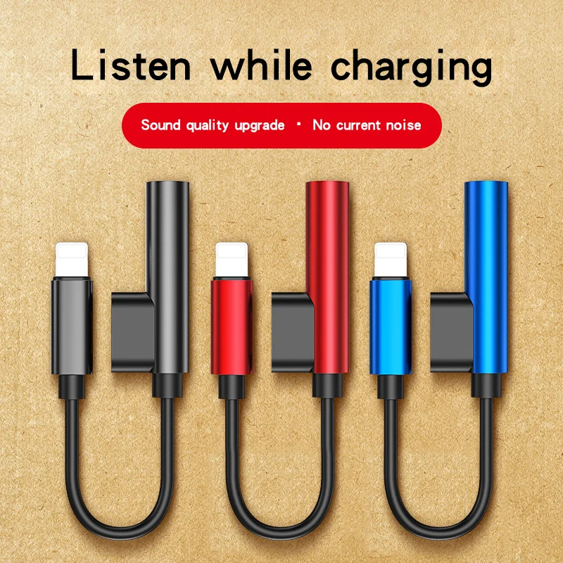 AQO 2 in 1 Audio Adapter for iPhone 8 7 Plus XS XR Charger Splitter Cable Lightning to 3.5mm Jack Earphone SJX-16 | Мобильные