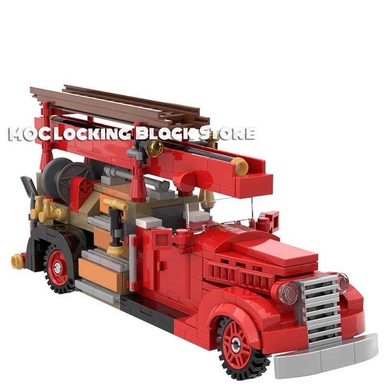 

Technical Diy Car V8-85 Fire Truck 1937 MOC Building Blocks Bricks Compatible with Technical car Model Toys Gift Children Kids