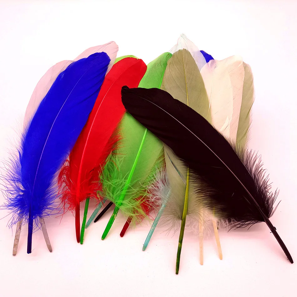 100 шт. цветные вечерние украшения перышки свадебные натуральный белый гусиный