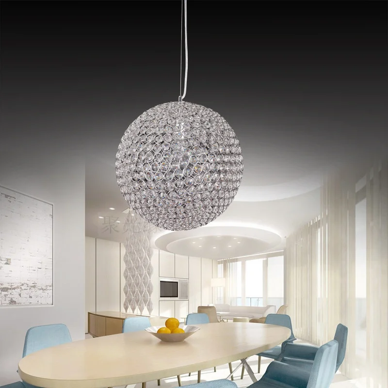 Круглая хрустальная люстра роскошная светодиодная лампа для ресторана спальни