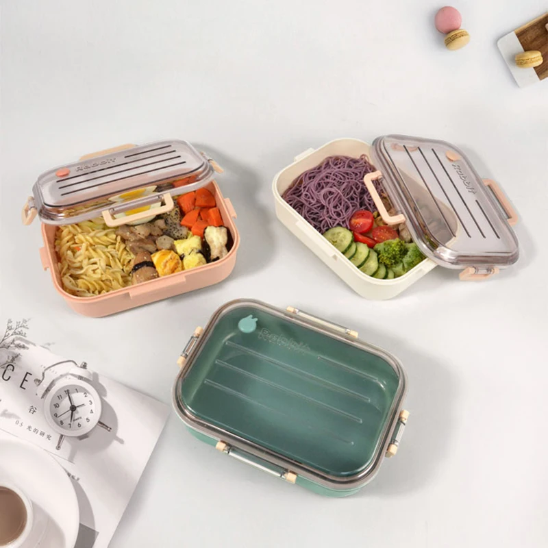 Fiambrera de almacenamiento de alimentos a prueba de fugas, duradera, apta para microondas, embalaje para aperitivos, frutas, oficina, escuela, Picnic al aire libre-5