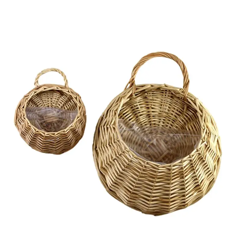 Плетеная корзина для цветов 2 шт. соломенные горшки из ивовых искусственных