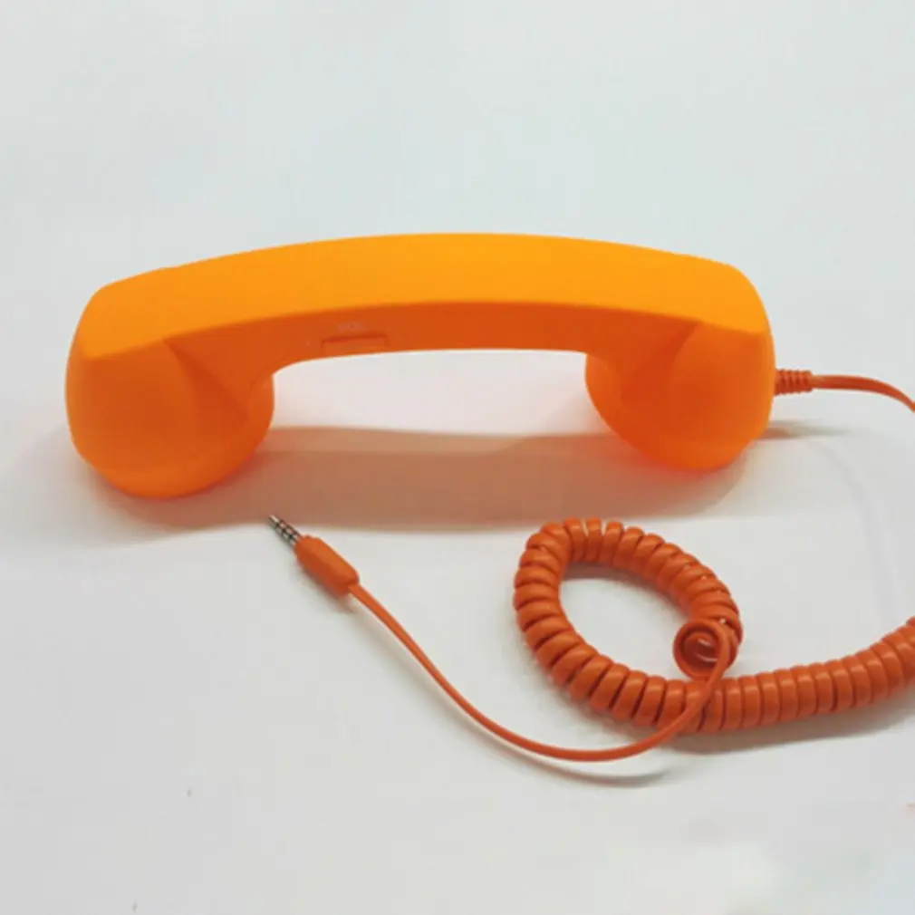 orange 3,5 мм разъем классический телефон в ретро-стиле мини микрофон динамик телефонный звонок приемник для Iphone samsung huawei xiaomi - Цвет: orange