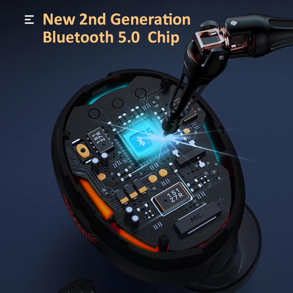 3500 мА/ч Беспроводной Bluetooth наушники С микрофоном вкладыши TWS с для бега спортивные