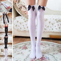 thigh high sheer bow stockings fashion black red white sexy stockings hosiery nets stay up for sweet lady girls hot