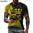 Мужская футболка с коротким рукавом, Повседневная Спортивная футболка большого размера с 3D-принтом короли, 2021