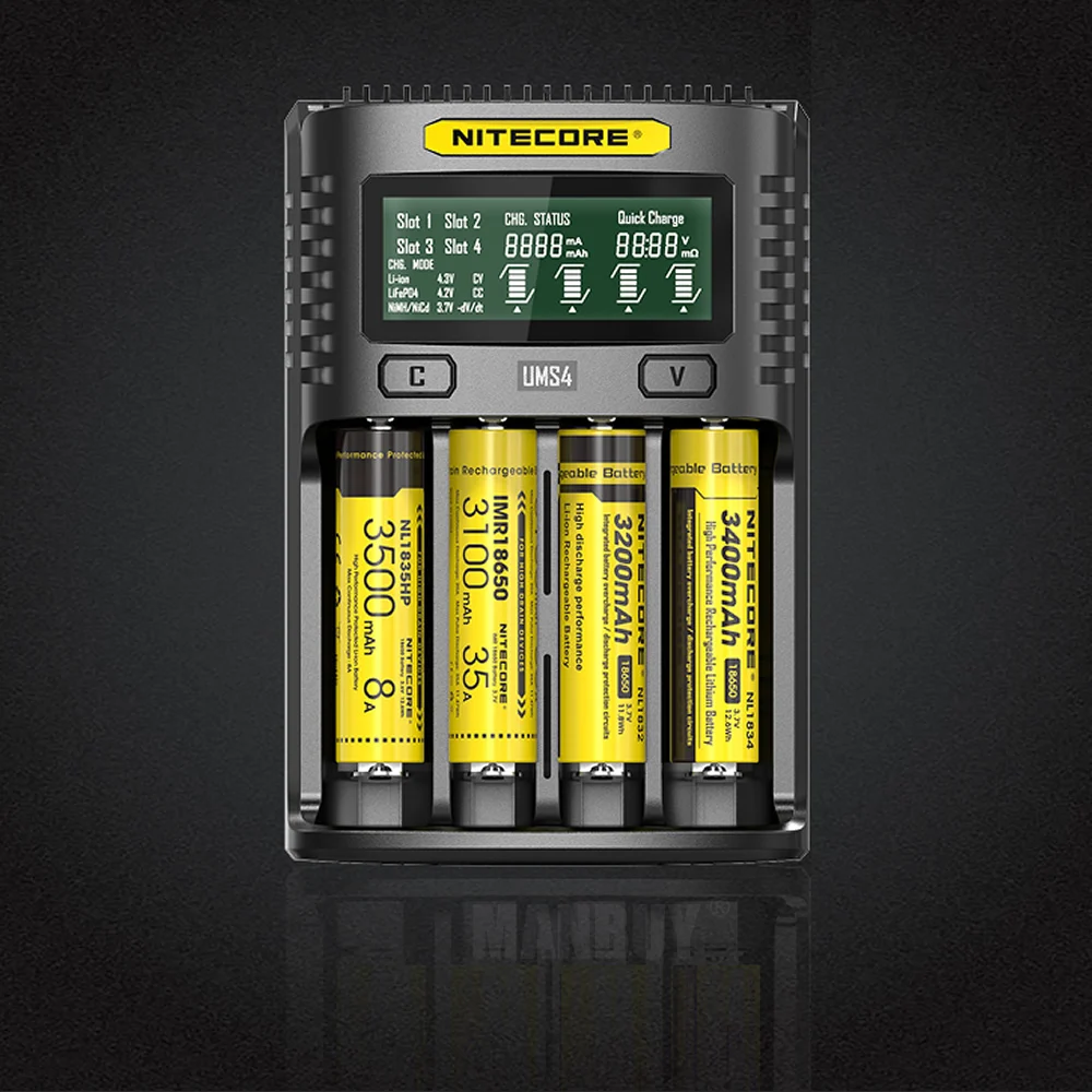 2021 NITECORE UMS4 интеллектуальное USB четырехслотовое превосходное зарядное устройство