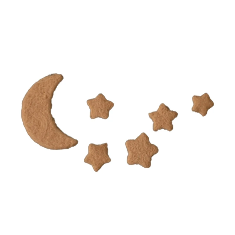 

6Pcs/Set DIY Handmade Baby Wool Felt Stars Moon Home Party Decorations Newborn Infant Photo Shooting Photography Props