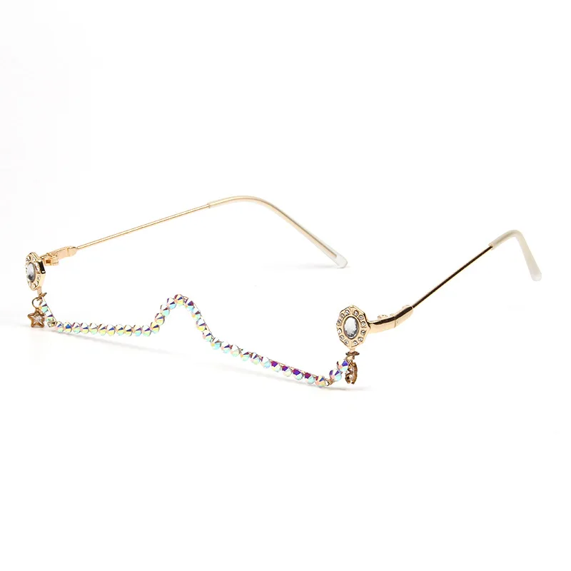 Женские очки без линз роскошные стразы сплав линз|Женские кадры| |