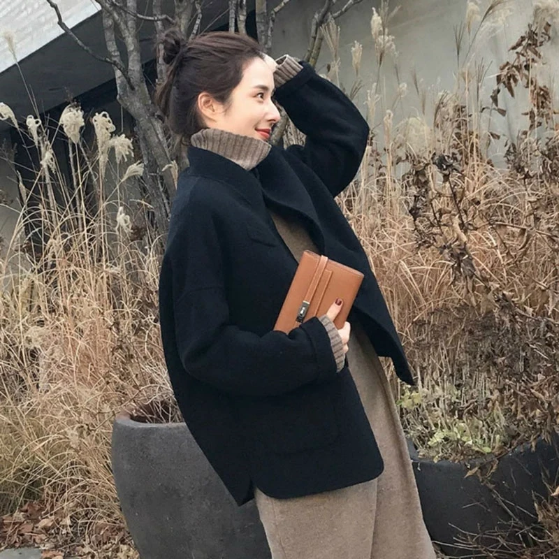 Новое винтажное Женское шерстяное пальто женское длинное толстое теплое