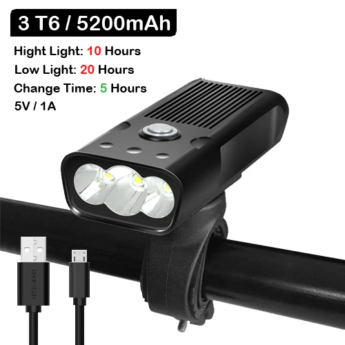 3 T6 5200 NEWBOLER 5200 мАч флэш-светильник для велосипеда USB зарядка Комплект Задний фонарь MTB велосипед светодиодный светильник L2/T6 головной светильник велосипедные аксессуары для фонарей - Цвет: 3 T6 5200