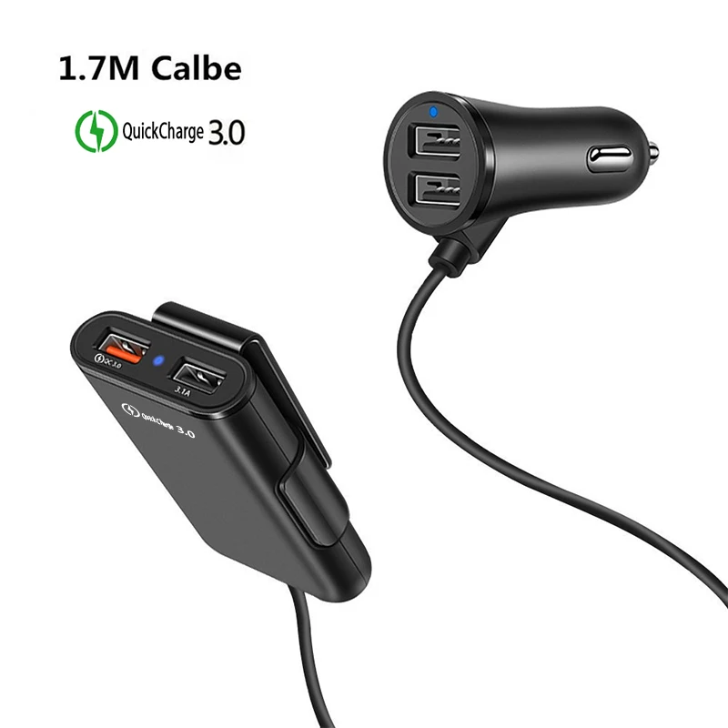 Автомобильное зарядное устройство QC3.0 с 4 портами + 2.4A 3.1A универсальный USB-адаптер