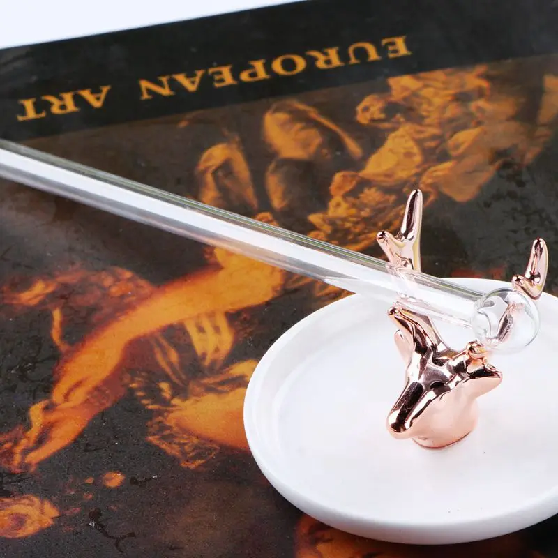 Многоразовая соломенная стеклянная соломинка Norbi с цветной круглой головкой из