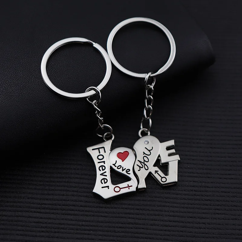 

1 Pairs Couples Keychain Romantic Symbolic Love "Key And Heart" Keyring Valentine's Day Gifts Fashion Accessories For Boyfriend