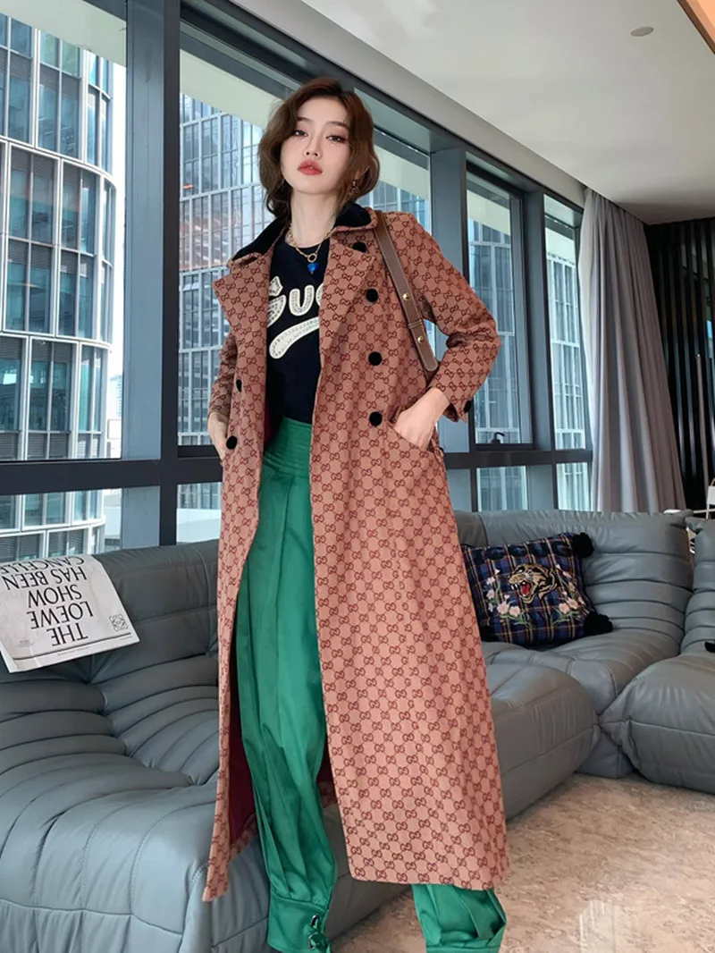 

Женское пальто с цветочным принтом, осеннее пальто в стиле Хай-стрит, 2022