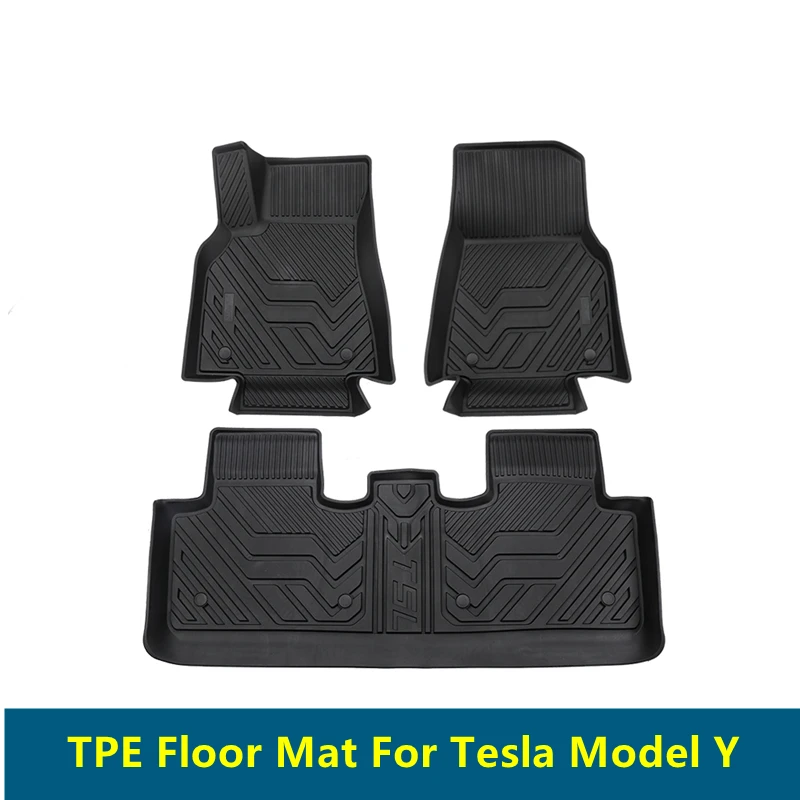 

For Tesla Model Y TPE Floor Mat Tesla Accessories Front Rear Trunk Mat Rear Under Mat Waterproof Odorless TPE Car Accessories