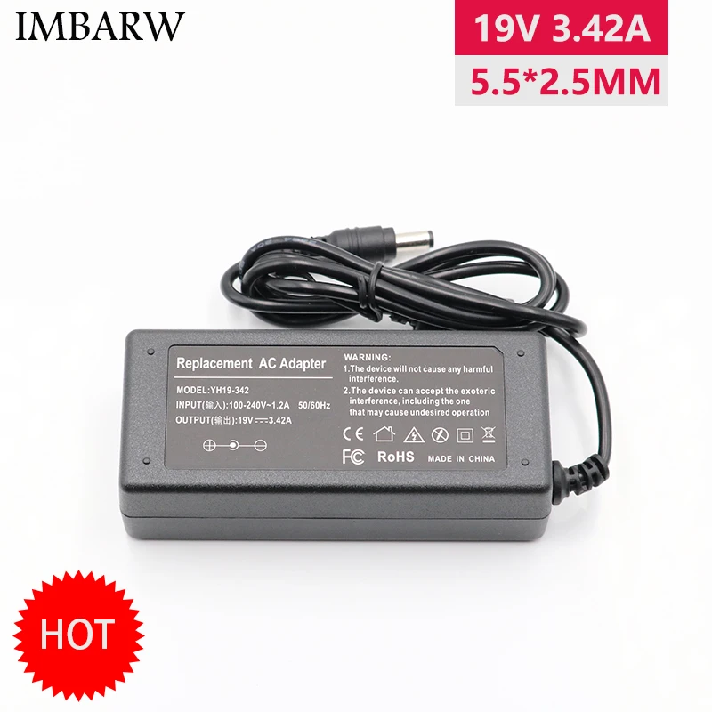 

Asus Laptop Adapter 19V 3.42A 65W 5.5*2.5mm ADP-65DW A / ADP-65AW A AC Power Charger For Asus X550C A450C Y481C Notebook