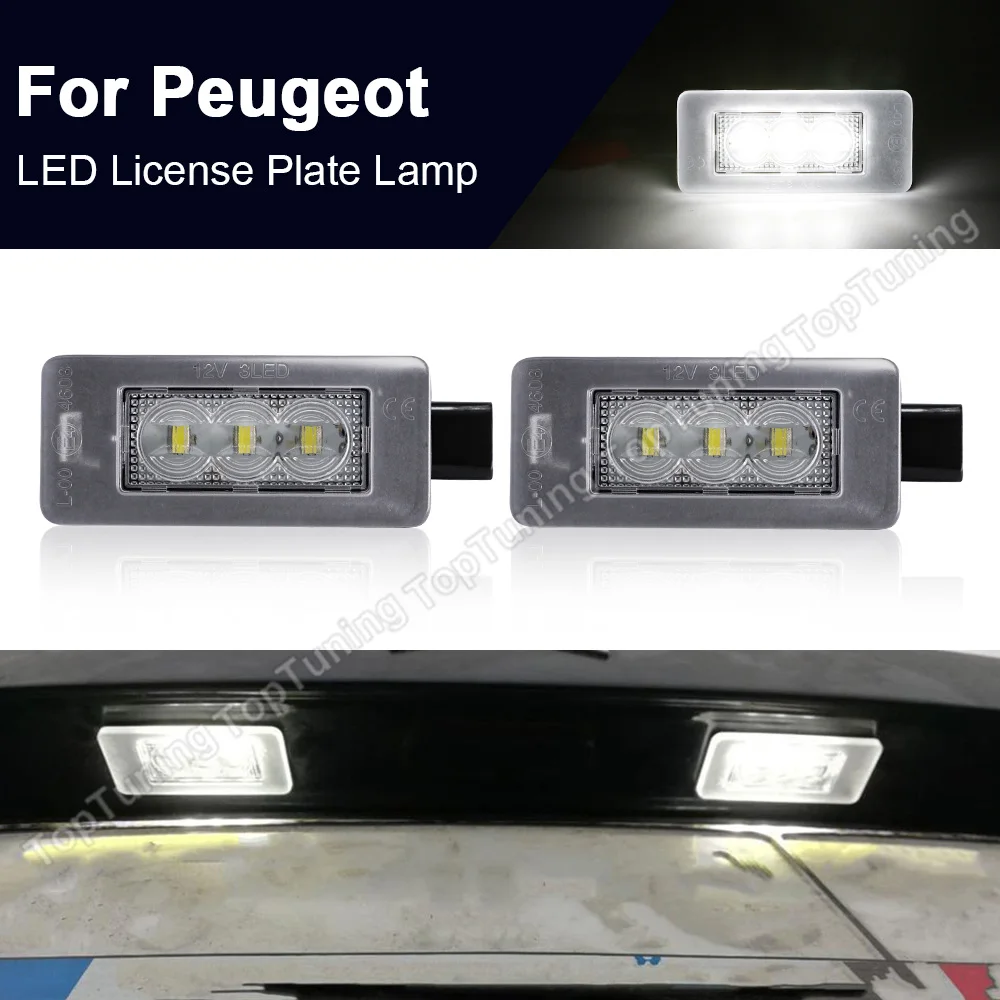 

1Pair Canbus LED Number Plate Lamp White License Plate Light For Peugeot 207 CC 308 MK2 2008 208 12-16 For Citroen C5 III RD 08-
