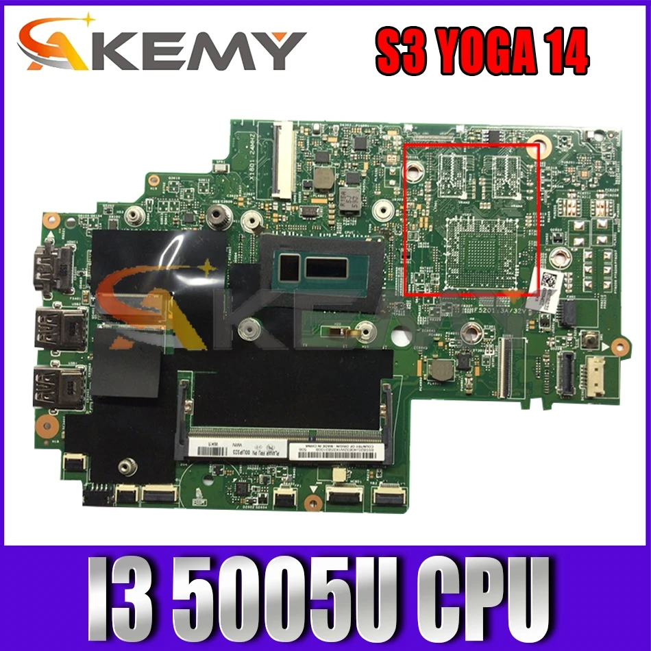

Материнская плата Akemy для ноутбука Lenovo Thinkpad S3 YOGA 14 13323-2 448.01110.0021, Процессор I3 5005U DDR3 100%, протестированная работа