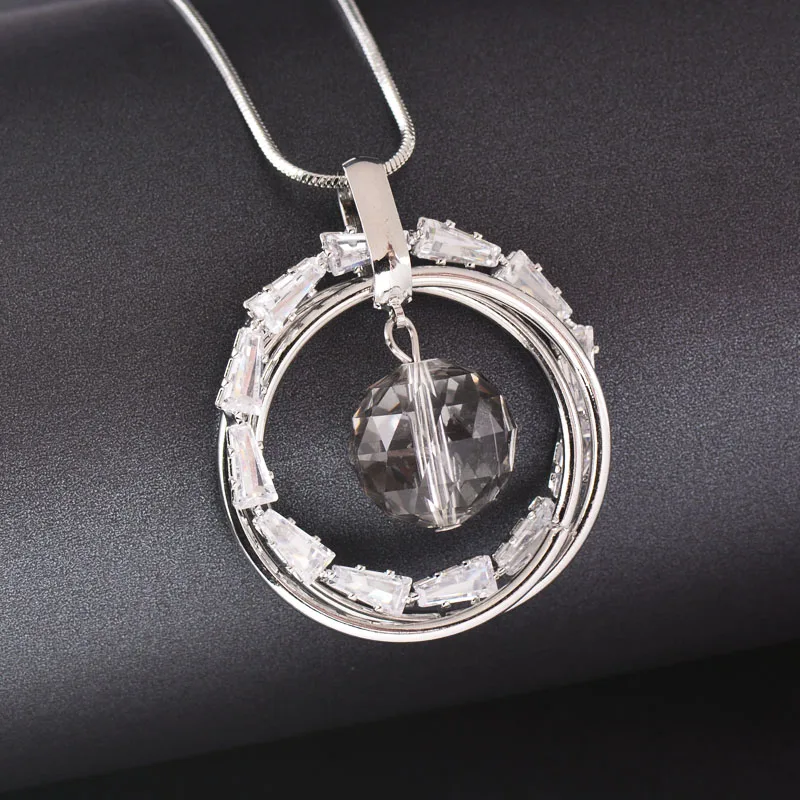 Ожерелье SINLEERY с подвеской в виде нескольких колец колье желтого золотого