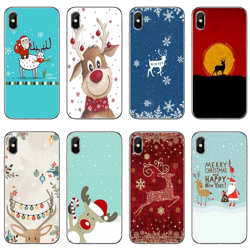 Милый Рождественский олень мягкий чехол для телефона Samsung Galaxy A71 A70 A60 A51 A50 A41 A40 A31 A30