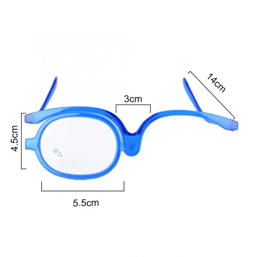 Blue 300 Увеличительные очки для макияжа глаз с одной линзой, вращающиеся очки для женщин, необходимый инструмент для макияжа - Цвет: Blue 300