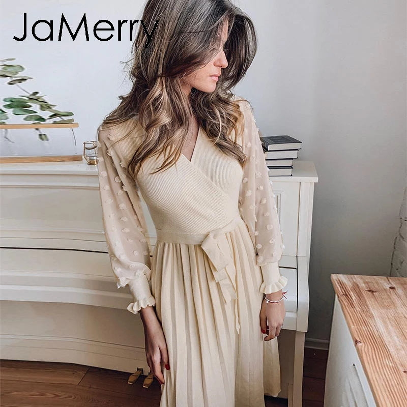 Женское винтажное трикотажное платье JaMerry элегантное облегающее вечернее