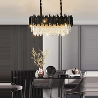 led luxury black gold crystal oval designer lamparas de techo led ceiling lights ceiling light ceiling lamp for foyer