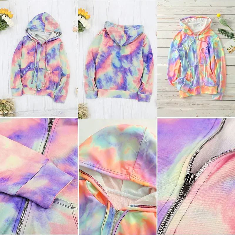 

Fashion Print Women's Sweatshirt Full Sleeves Hoodies For Lady Zip-Up Hooded Clothing Female 2020 Spring/Autumn Woman Clothes