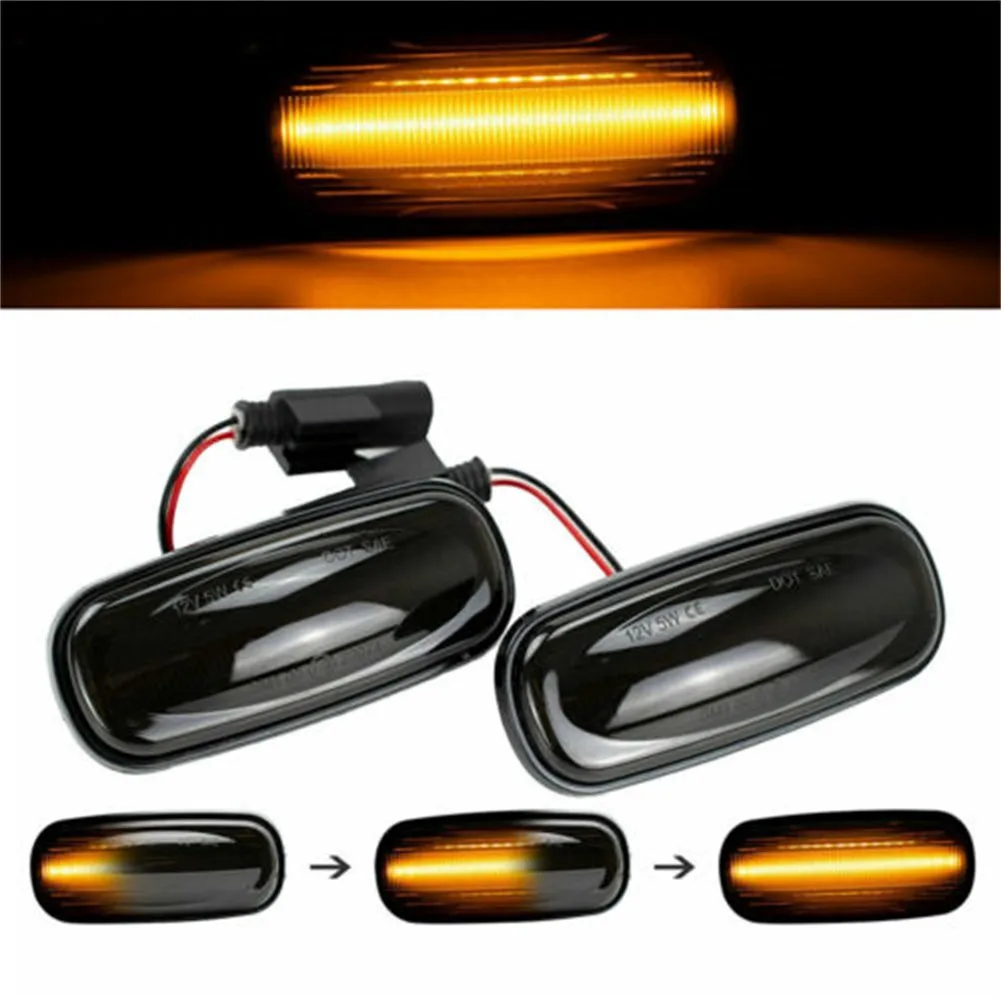 

2pcs Car Products Tools LED Side Marker Signal Lights Good For Land Rover DISCOVERY 2 Defender Smoked Dynamic Car Lights Parts