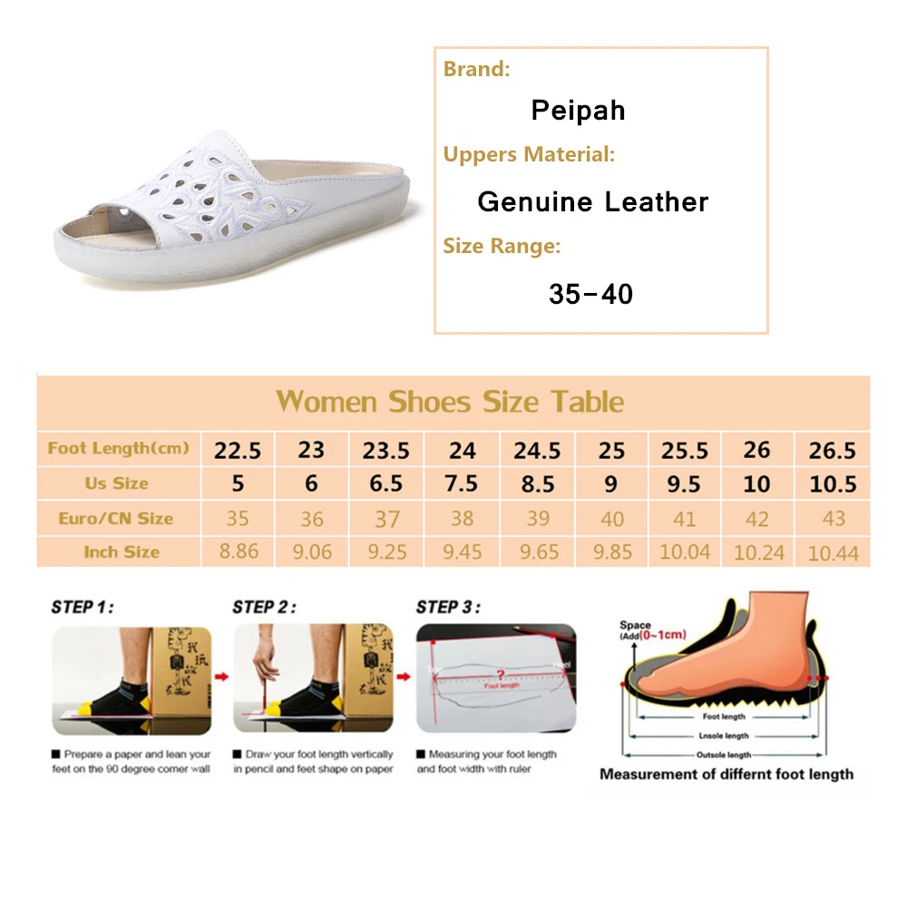 PEIPAH/Новинка лета 2019 Модные женские шлепанцы из натуральной кожи на плоской