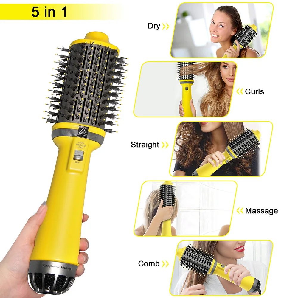 

Фен профессиональный трехступенчатый с горячим воздухом, расческа для завивки и выпрямления волос, инструмент для укладки